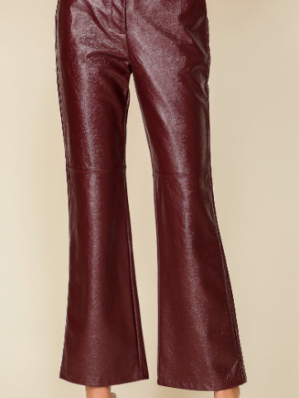 Faux Leather Flare Pants by Lumiere - Picture 3 of 3